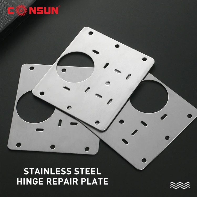 Hinge Mounting Plate Furniture Hinges Piece Protecting Wooden Kitchen Cabinet Door Stainless Steel Hinge Side Plate Repair Kit
