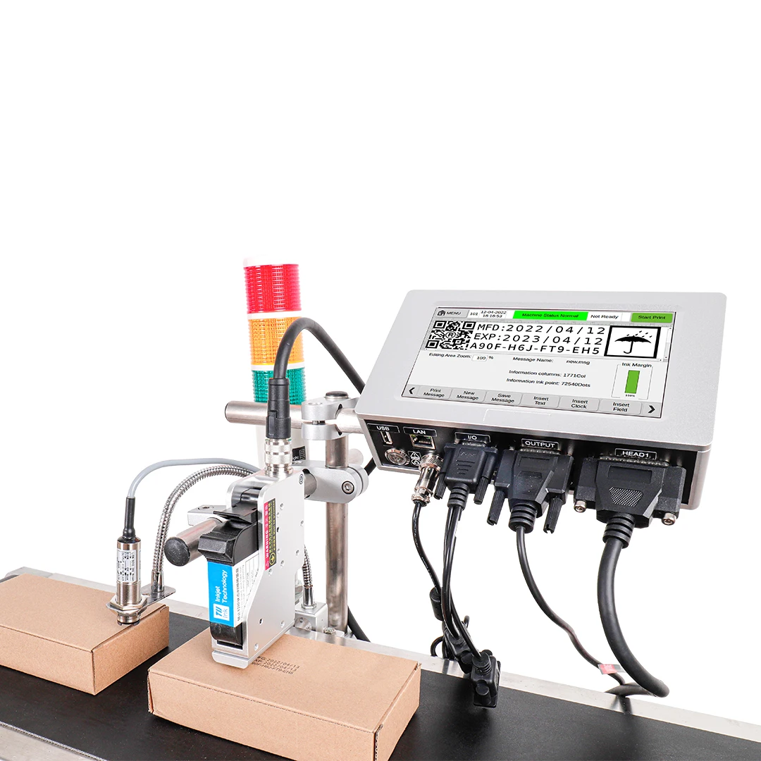 DOCOD T290E 25.4mm Industrial Thermal Inkjet Coding Printer TIJ Batch Barcode Date Printing Machine For Glass Bottle Plastic