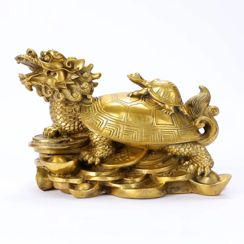 Мебельные украшения из чистой меди, город богатства, дракон, черепаха, базальт, дракон, черепаха, мать и ребенок, оптовая продажа