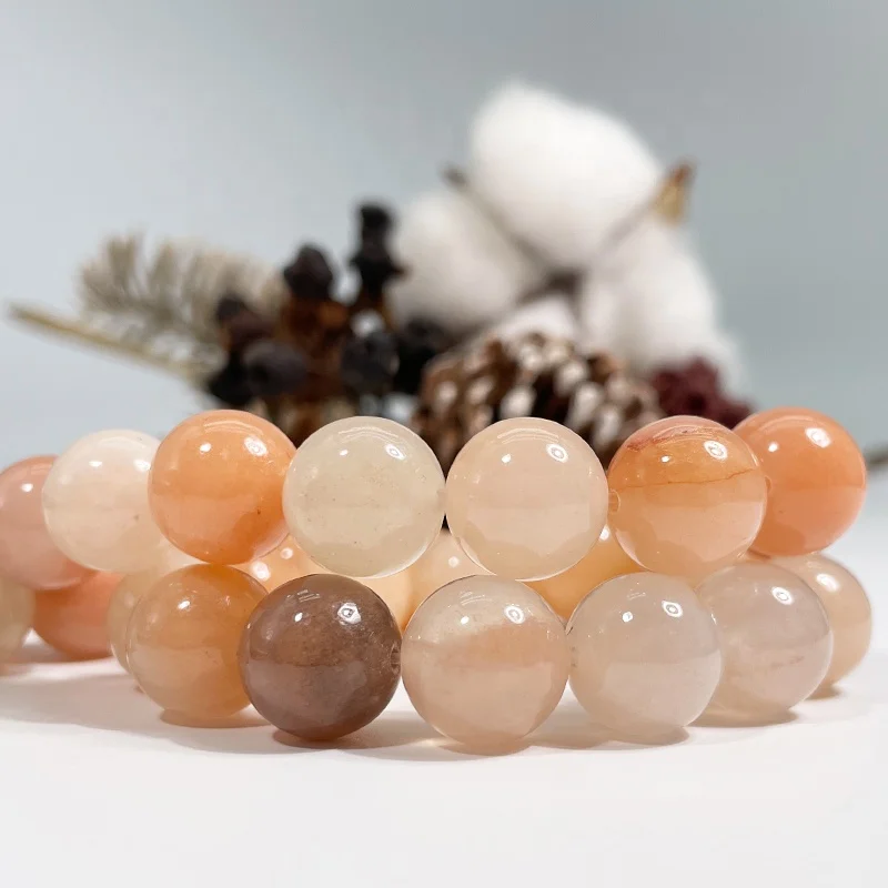 Fashion Natural Smooth Pink Peach Aventurine Gemstone Loose Beads For Jewelry Making DIY Handmade Crafts 4mm 6mm 8mm 10mm 12mm