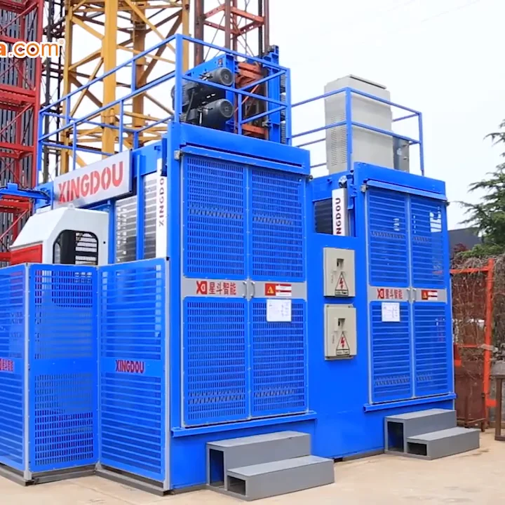 sc100 100 vfd type construction material lift passenger hoist for high rise buildings with safety device