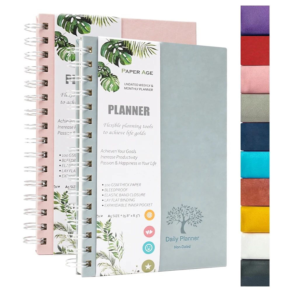 2024 PromotionCustom A5 Hard Printed Spiral Notebook Cover Logo Diary Planner Coil Notebook B6 Promotion Note book A4 B5