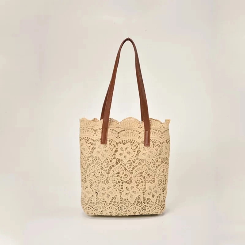Elegant Lace Women Handbags Vintage Causal Hand Tote Bags Ladies Fashion Embroidery Shoulder Bags