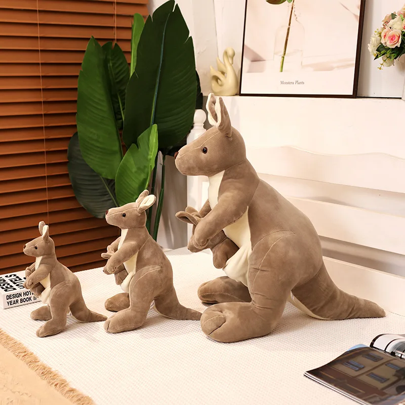 CPC Custom plush toy Kangaroo Stuffed plush Toy Animal With Little Cute Baby Kangaroo Doll Stuffed Toys