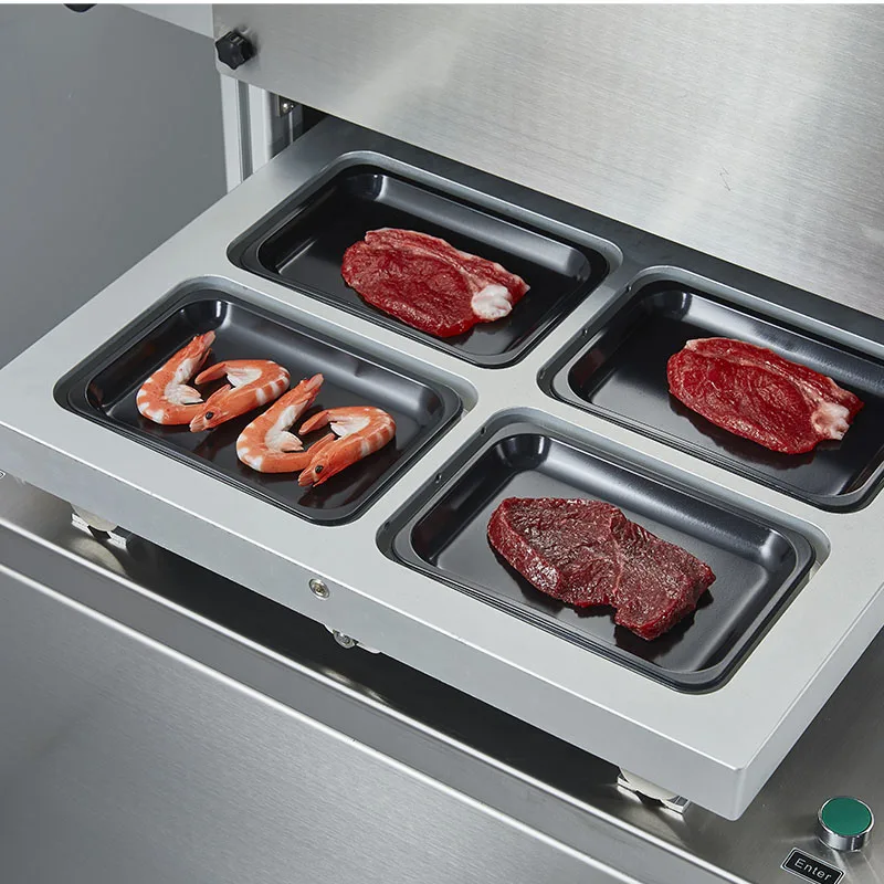 Floor Type Semi Automatic Vacuum Sealer Ready Meal Seafood Salmon Meat Skin Vacuum Packing Machine