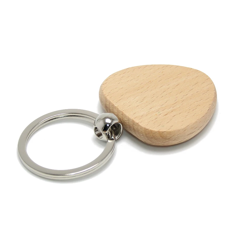 Romantic Heart Shape Wooden Key Ring Holder Promotion Gifts Cute Wedding Souvenirs Blank Wood Key Tag Wholesale Key Chain Wood