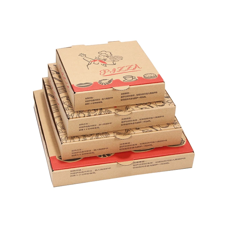 Оптовая продажа, дешевое изготовление, Круглый печатный логотип 12, 14 дюймов, 35 см, упаковка для пиццы, картонная бумажная коробка