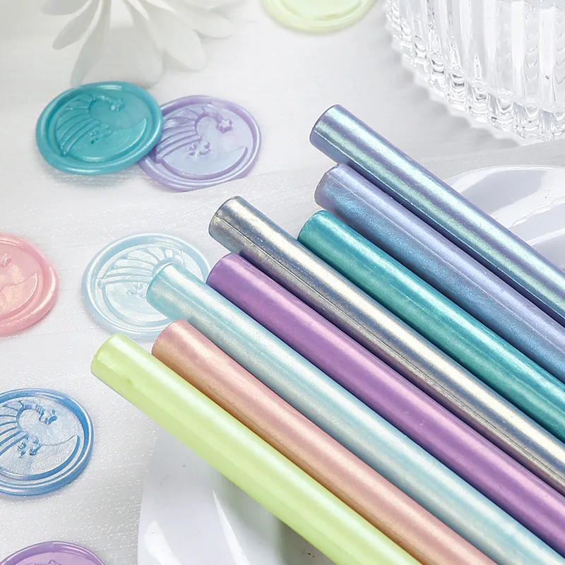 New Aurora Colors 7MM  Sealing Wax Sticks Use For Hot Melt Glue Gun 8 Colors Sealing Wax