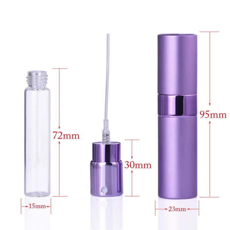 Round 8ml 10ml 15ml 20ml 30ml Twist Up Metal Spray Bottle Portable Refillable Aluminium Perfume Atomizer