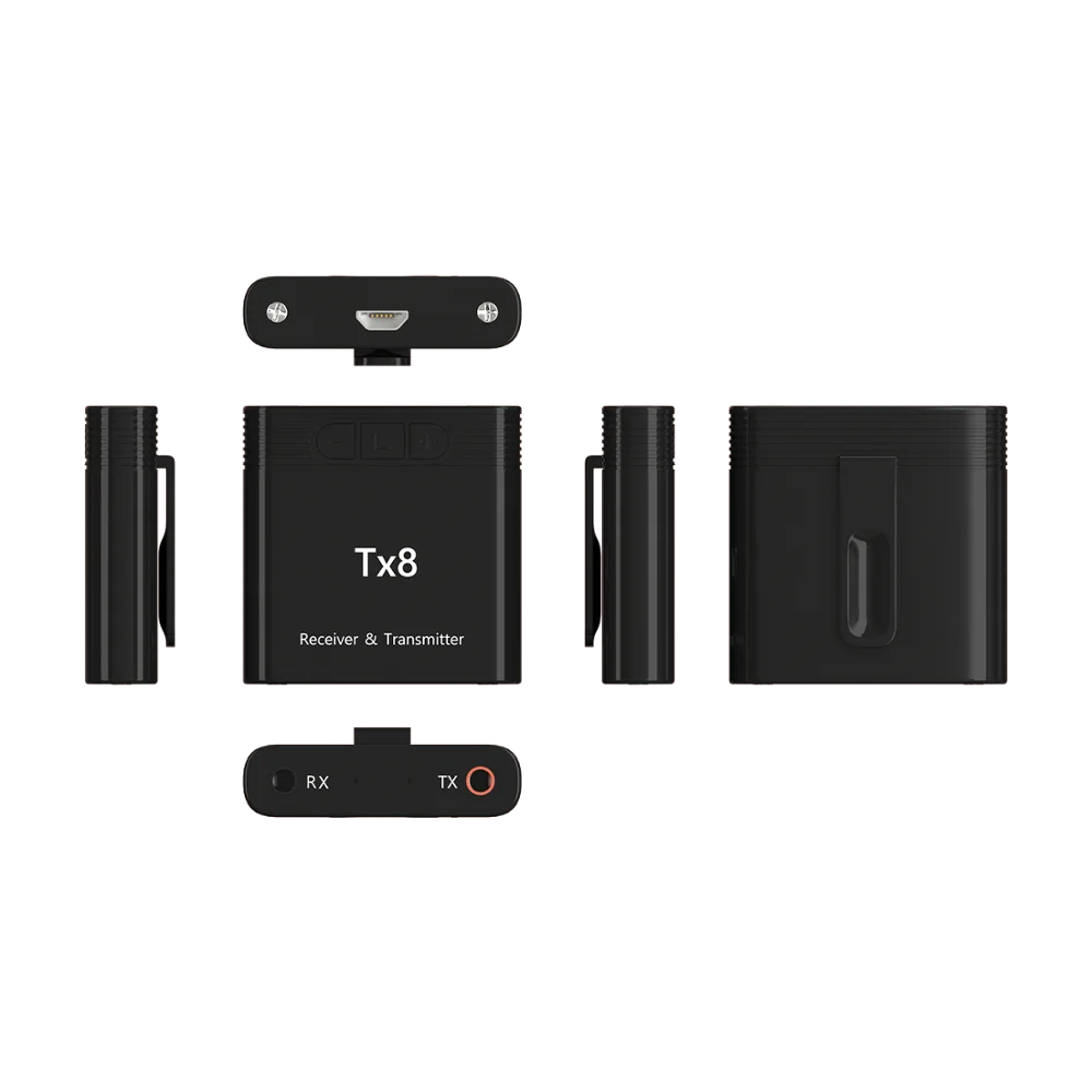 2-in-1 TX8  BT5.0 Audio Receiver and Transmitter Wireless Audio Adapter Home Theater Phone TV and PC