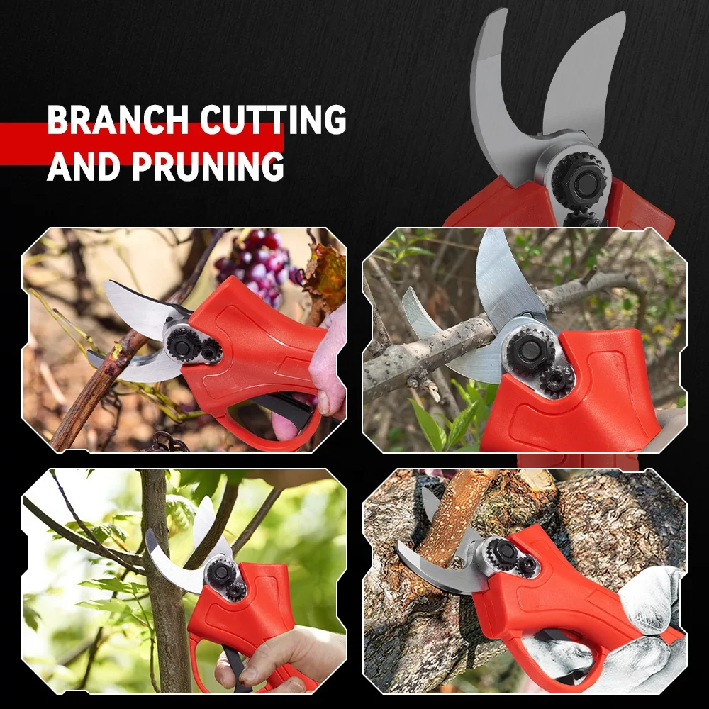 ONEVAN 30MM Brushless Electric Pruning Shear 2 Gear Rechargeable Cordless Pruner Tree Branches Power Tool For Makita 18V Battery