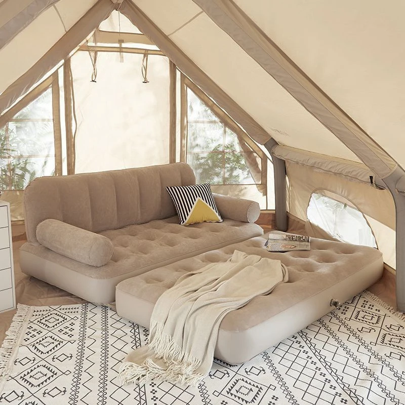 2024 Hot New Customized Outdoor Automatic Inflatable Sofa Camping Air Mattress Folding Household Lazy Portable Inflatable Bed