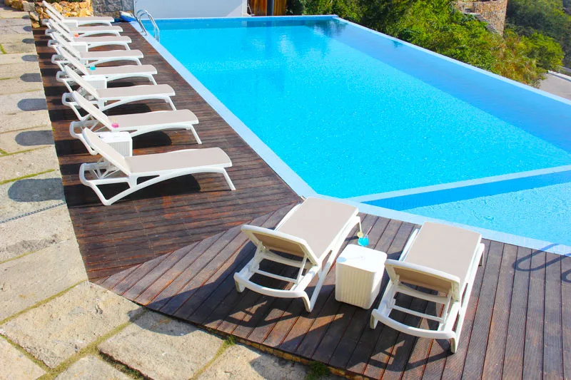 
Patio Hotel Garden Stackable Plastic Beach Swimming Poolside Sunbed 