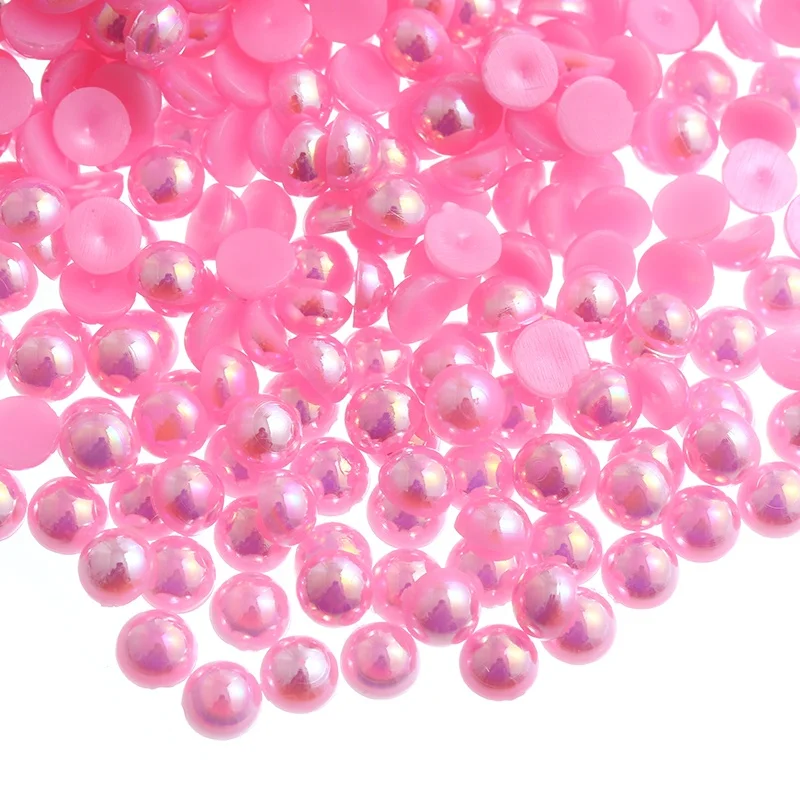 Hot Selling 2000PCS flatback pearls half round mixed sizes ABS Pearl Beads for DIY Shoes Decoration