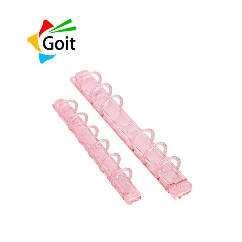 a4/a5/a6/a7/a8/a9/b5 mini transparent 6-ring custom pp acrylic clear rings binder clip ring mechanism with hook