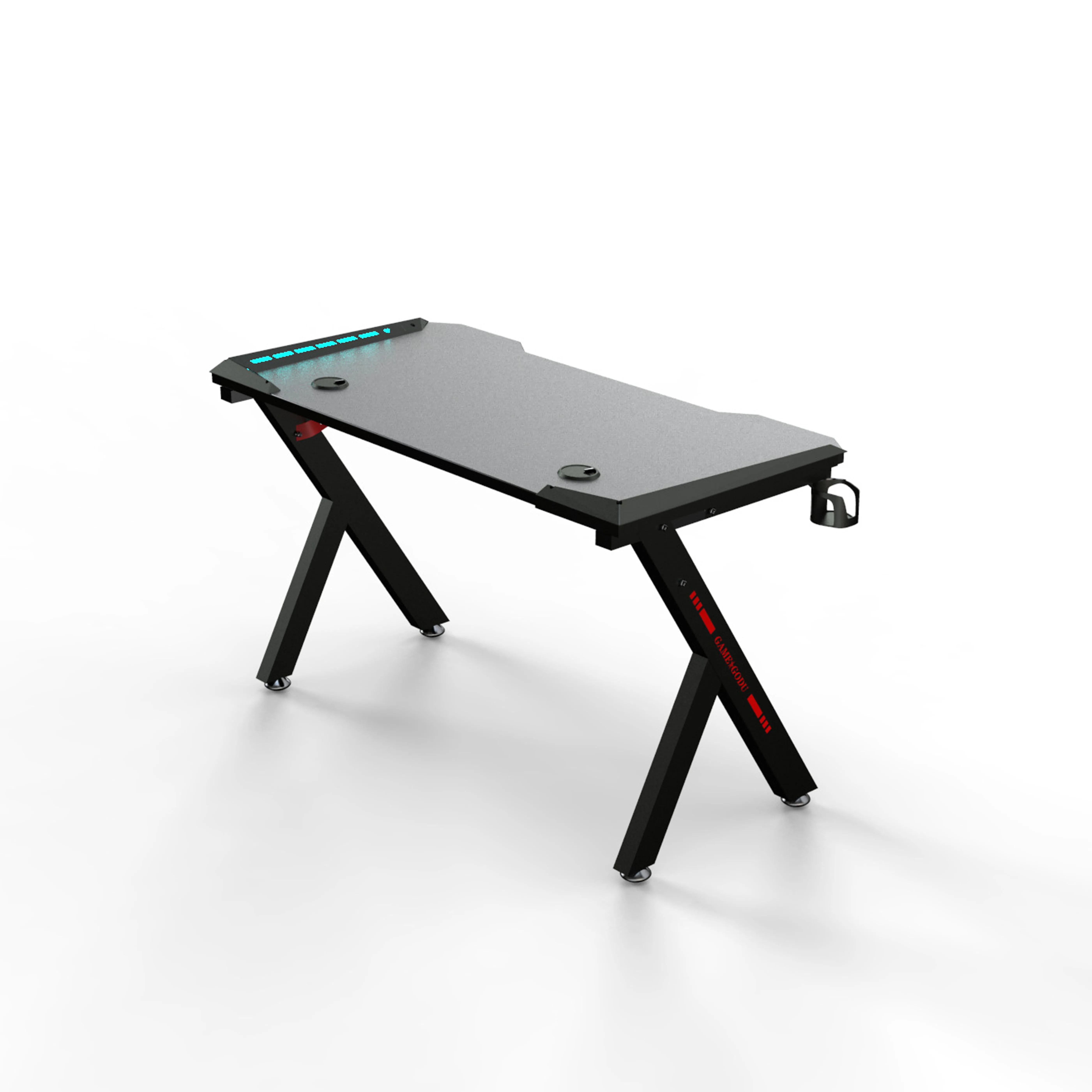 Exquisite structure computer k shape table gaming desk with headphone hook