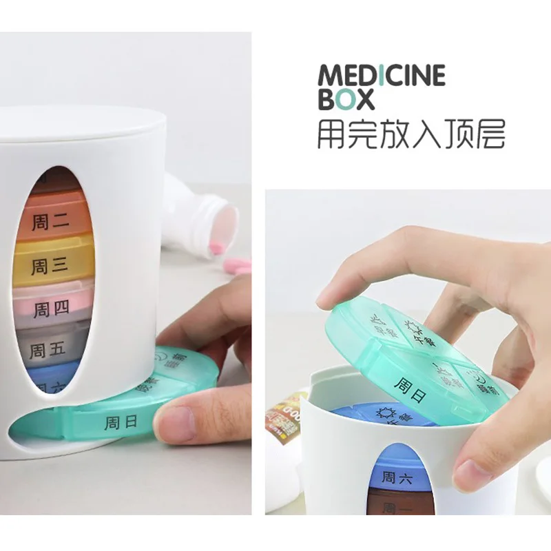 
organize pill box pills&vitamins for each day of the week pill storage box BH-231 