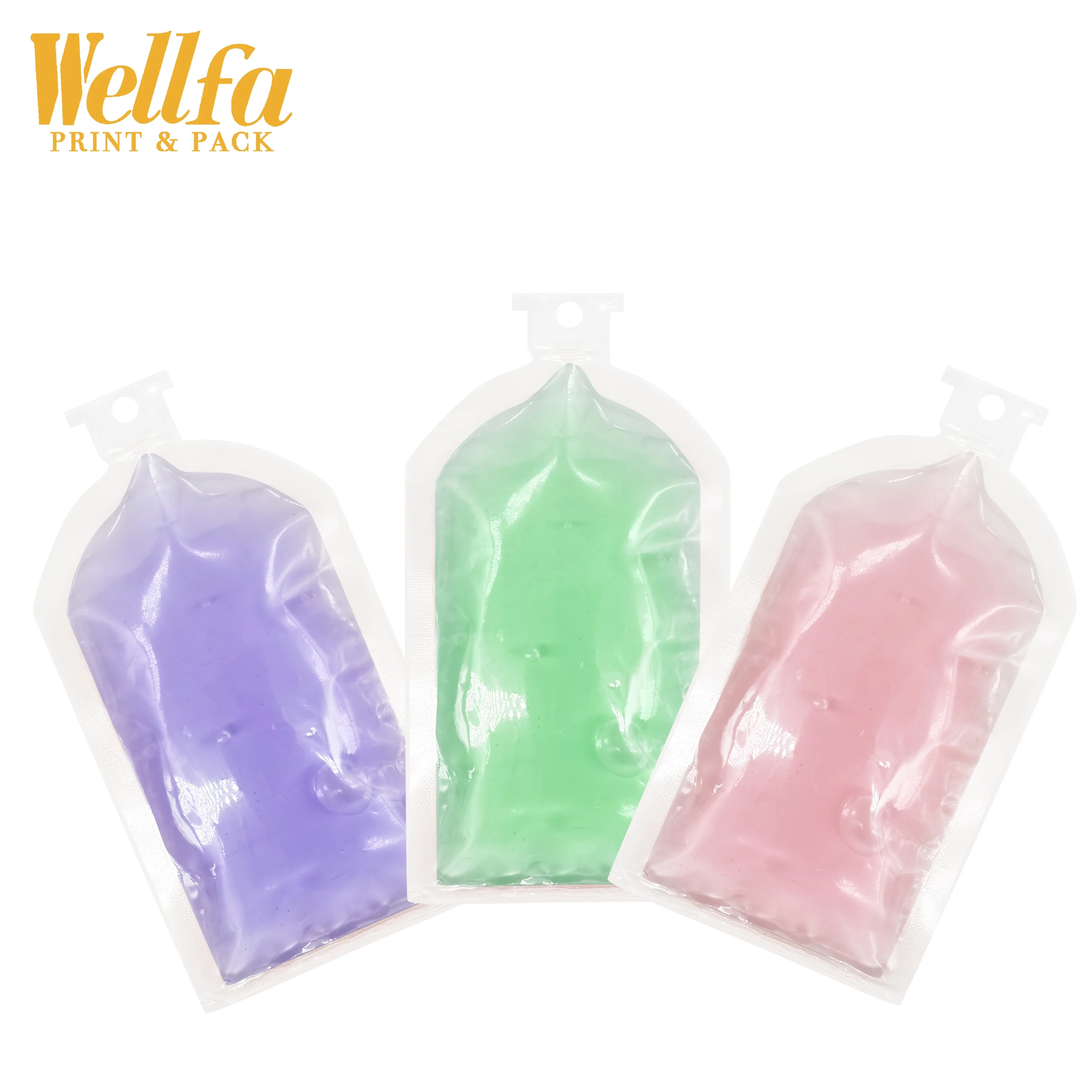Manufacturer Custom Size Printed Skincare Cosmetic Sample Packing Die Cut Mylar Bag Juice Honey Sachets Bottle Shaped Bags