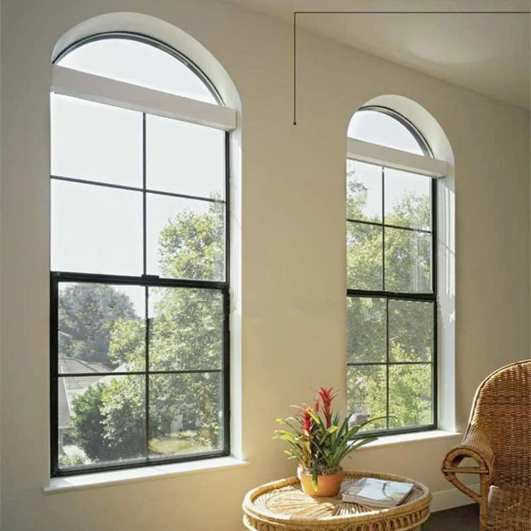MInglei New Design American Style Residential Vertical Sliding Black Aluminum Single and Double Hung Windows
