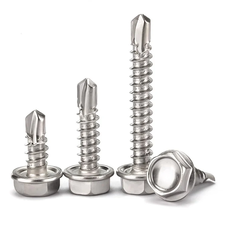 Factory wholesale High quality DIN7504K 410 304 316 Stainless steel hexagonal self drilling screws