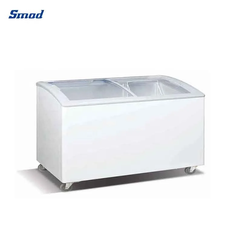 160L 110V60HZ Curved Glass Door Meat Display Fridge Chest Display Freezer