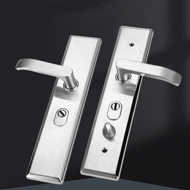 Stainless steel 201/304/316 door usage room door handle with plate lock simple style