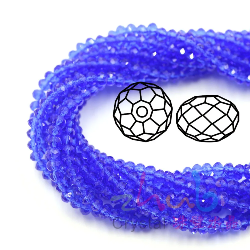 Faceted Rondelle Glass Beads For Jewelry Making 2/3/4mm Oval Crystal Beads Charms Pendant Necklace DIY Accessories 5strands/lot