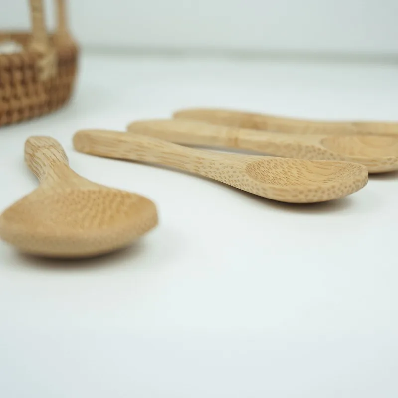 Лидер продаж с фабрики мини бамбуковая ложка для меда варенья Экологичная мороженого может быть изготовлена на заказ