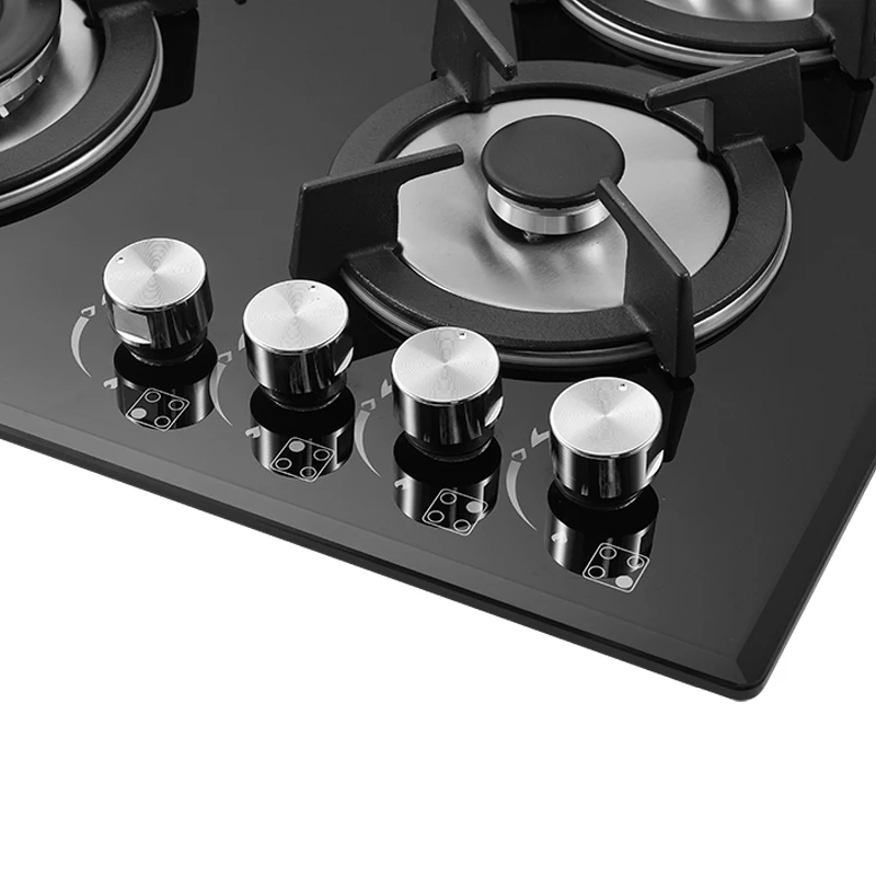 Factory Sales Built In Gas Cooker Black Cheap Price 4 Burner Electric Gas Hob Stove