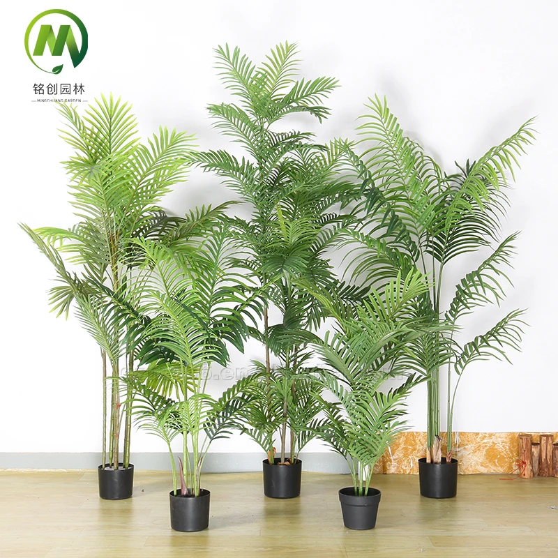 Artificial Palm Tree Indoor Decoration Artificial Hawaii Palm Tree Plant Potted Greenery Kwai Palm Plant Artificial Bonsai