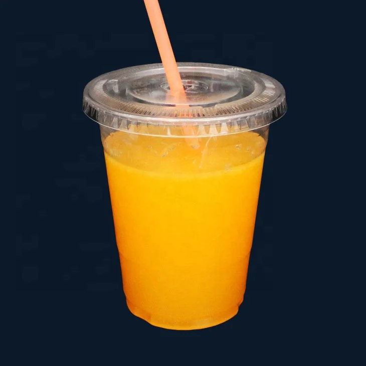 
16oz biodegradable clear plastic juice cup 