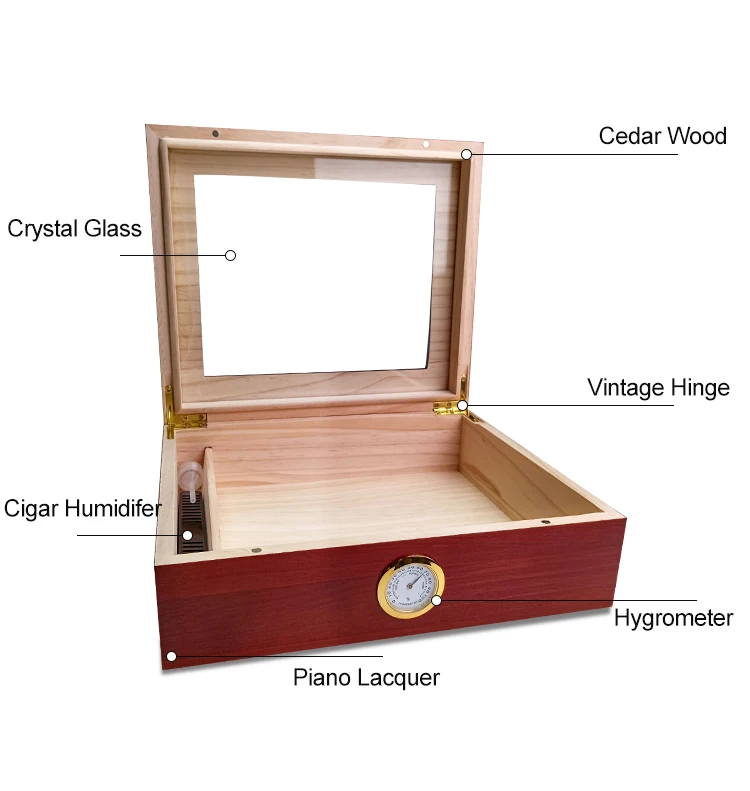 VANACE Hot selling in stock travel customized Wooden Cigar Gift Box For Handmade Cedar portable wood Cigar Humidor Box