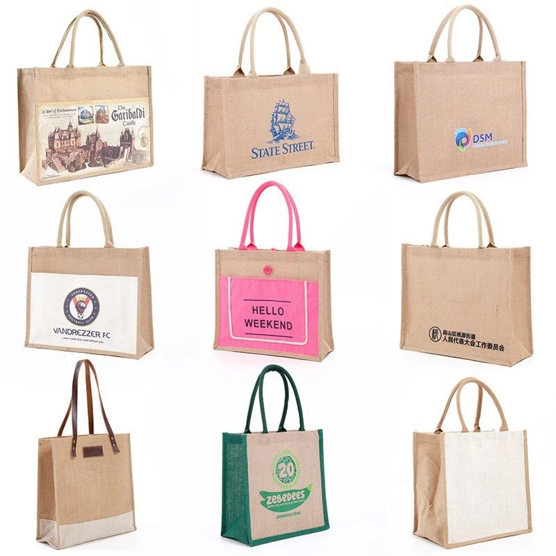 Manufacturer Custom Reusable Bag Eco Totebag Logo Christmas Shopping Jute Embroidered Bolso The Tote Bags