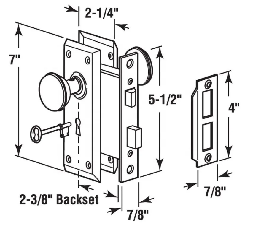 Stainless Steel Lockset Residential  Mortise Door Lockset for Entry