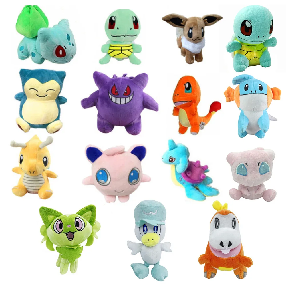 ZD Factory in Stock 40 Design Pokemones Plush Toy Pokemones Snorlax Charmander Squirtle Bulbasaur Stuffed Plush Toy Cheap Price