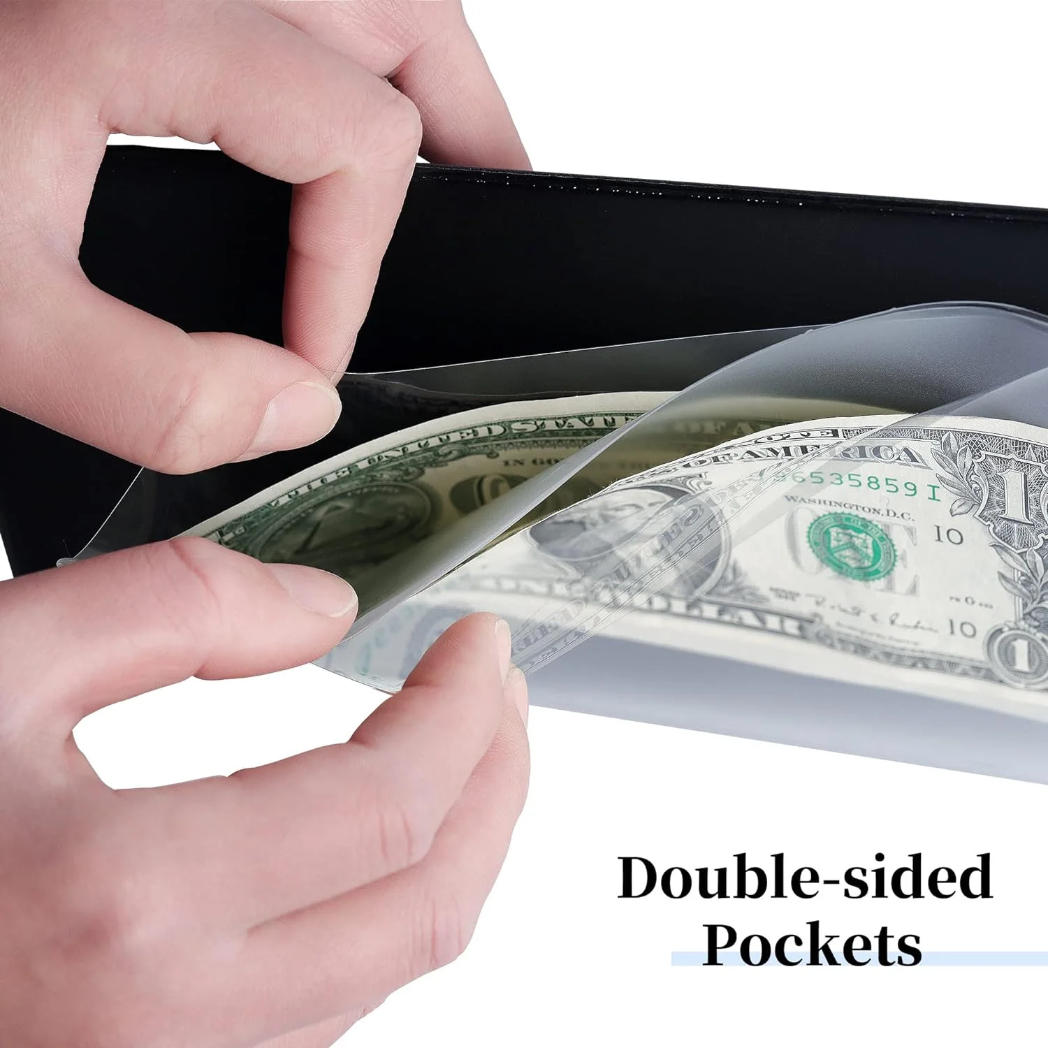 40 Pockets Banknote Currency Collecting Album Binder - 20 Sheets Clear Dollar Bill Holders World Money Storage Book Collection