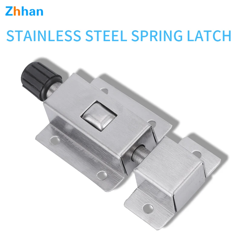 Hot Sale Stainless Push Button Door Latch Spring Slide Bolt Lock