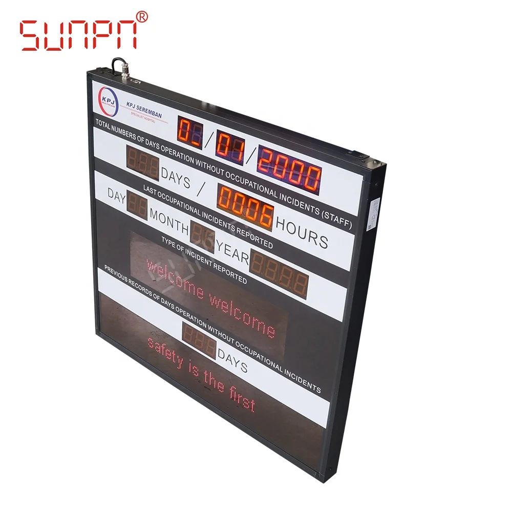 Supplier of led digital safety board for construnction site safety sign