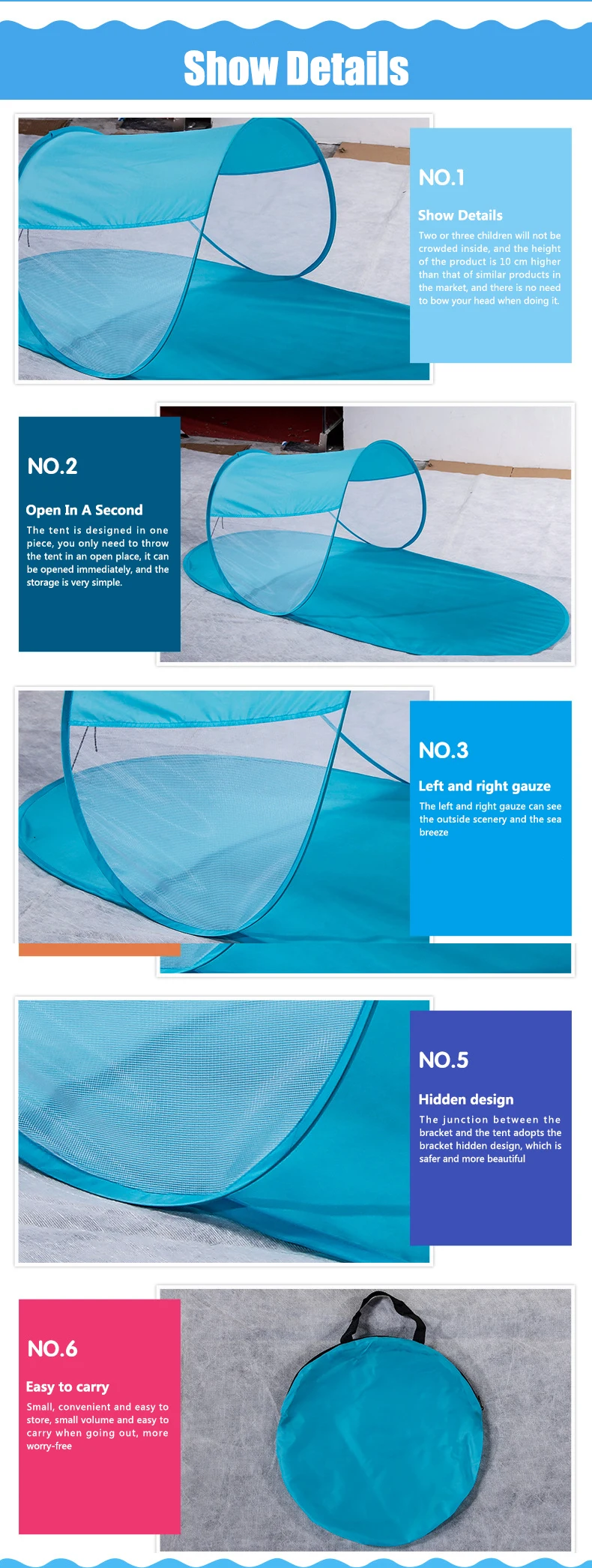 Sun Uv Protection Folding Portable Beach Tent Sun Shelter Children Swimming Pool Baby Pop Up Beach Tent