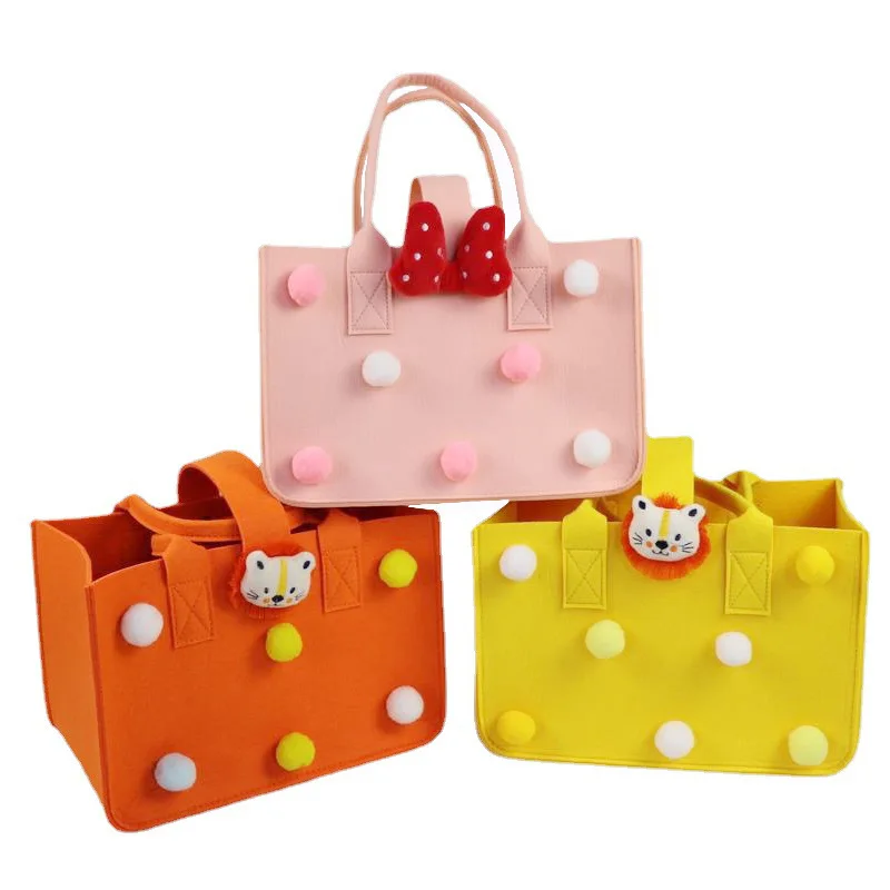 Small Size Tote Non-woven Women Cosmetic Felt Storage Insert Bag Handbag with Low Price