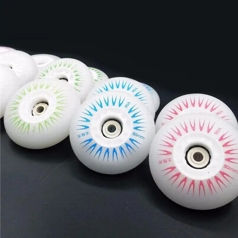 90A 72mm 76mm 80mm 90mm 100mm 110mm Flashing Roller Wheels PU LED Flash inline skating slalom roller skates wheel
