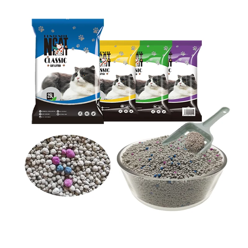 Cat Litter Supplier Kitty Litter For Cat Litter Box Furniture Fast agglomeration Bentonite Cat Sand Factory Wholesale