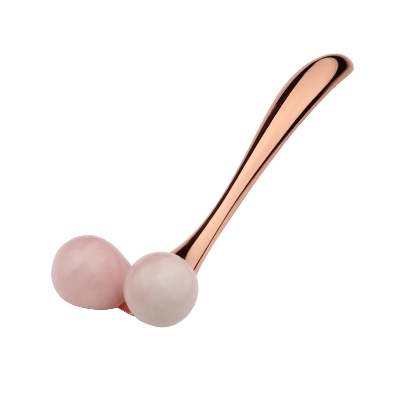 Private Label Anti Aging Natural Jade Stone High Quality Rose Pink Quartz Facial Jade Roller for Face Massage