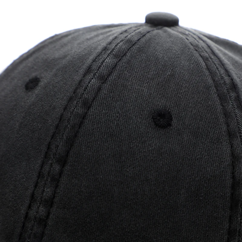 Высокое качество 6 Панель черная однотонная бейсбольная изготовленным на заказ логосом папа шляпа Мужская винтажная сумка крышка
