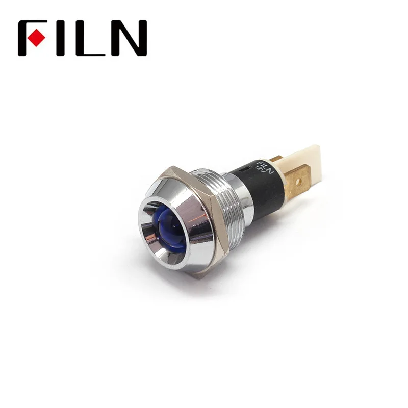 FILN 19mm Good Price High quality Panel Mount Indicator Lights Waterproof ip67 12v Brake Failure Indicator Light