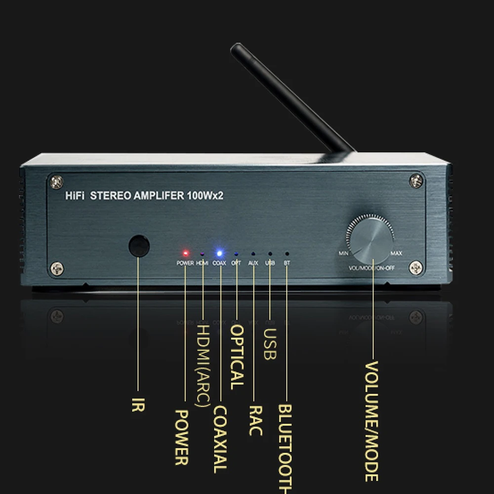 Power Amplifier HiFi Class D Stereo Digital Audio Amp Mini 2 Channel Amplifier for Passive Speaker  Bookshelf Home Theater