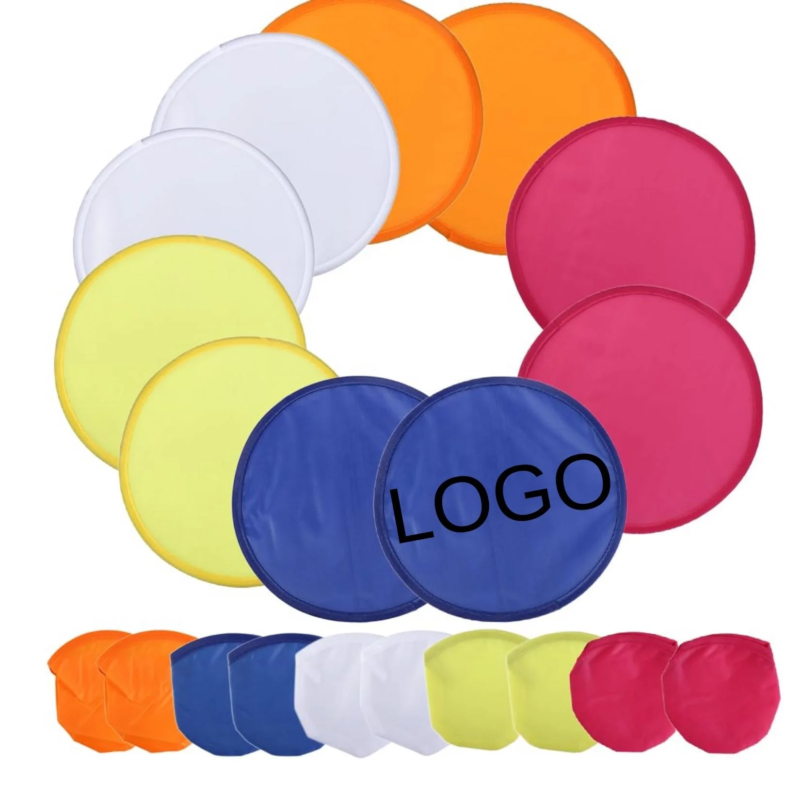 Safe Soft Materials Flying Disc Fans Set Nylon Folding Hand Fan Foldable Outdoor Flying Disc