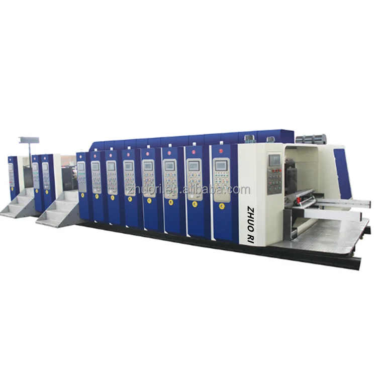 Auto Corrugated Box Manufacturing Machinery  Cardboard Boxes Die Cut Production Line Making Machine with Printing