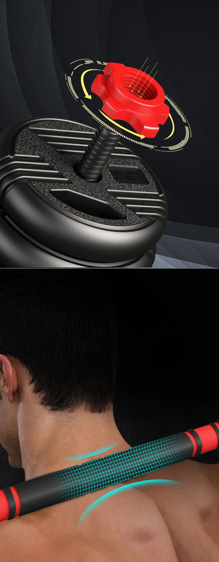 PJ Free weights body building custom logo dumbbell kettlebell sets 15kg 20kg 30kg 40kg 50kg weights Adjustable Dumbbell