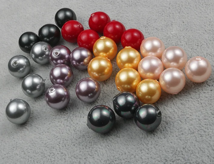 2024 High Quality Handmade 8mm Freshwater White Loose Shell Pearls for Jewelry Making Pink Color Imitation Pearl 5-6mm Size